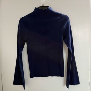 NWT Mauve by Anthropologie Bell Sleeve Sweater Medium Navy